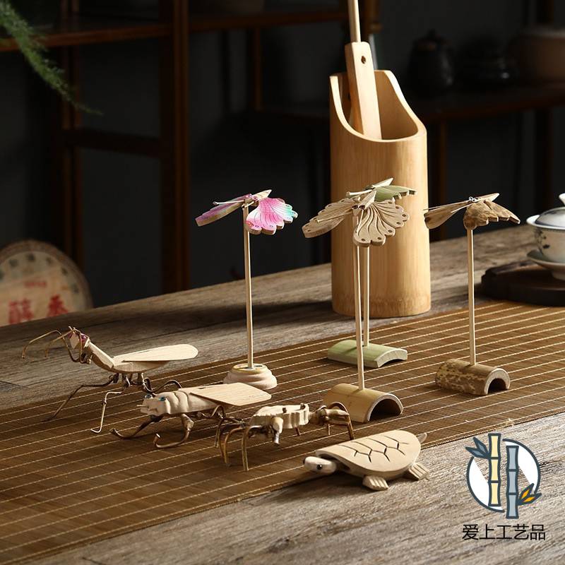 小动物竹片教玩玩具手工螃蟹蝉蜻