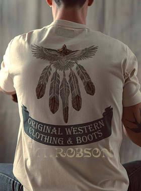 MT.Robson【老鹰之歌】美式复古T恤短袖 纯棉经典圆领短Tee9.5oz