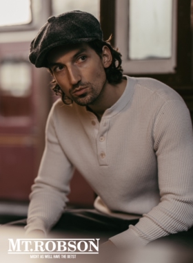 MT.Robson重磅圆领亨利领长袖T恤套头衫保暖美式复古男女加厚针织