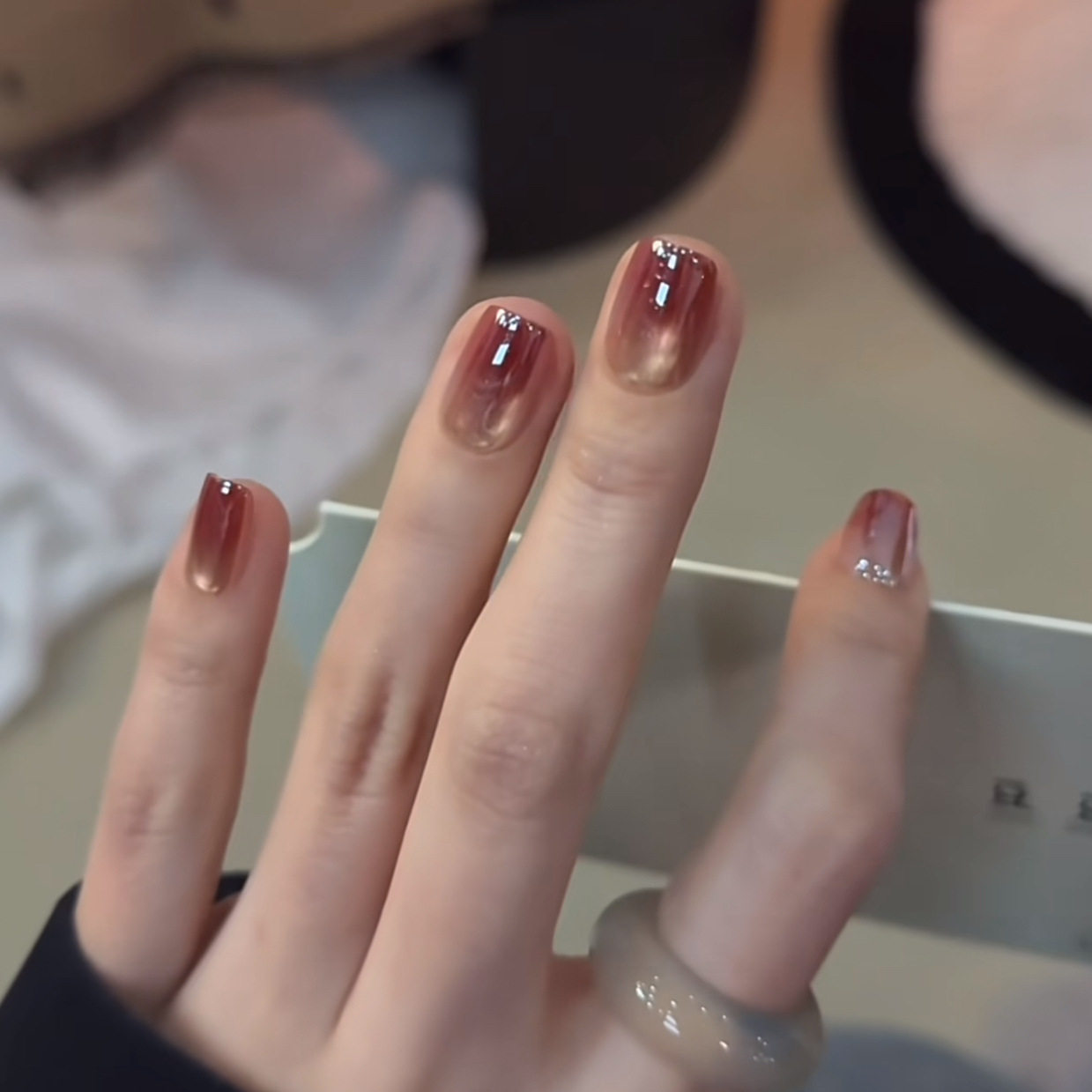 【红茶珠光】红茶冻猫眼穿戴甲桃粉鎏光茶渐变珠光清透感手工美甲,彩妆/香水/美妆工具,穿戴甲/甲片,淘宝优惠券,粉丝福利购,淘宝优惠卷