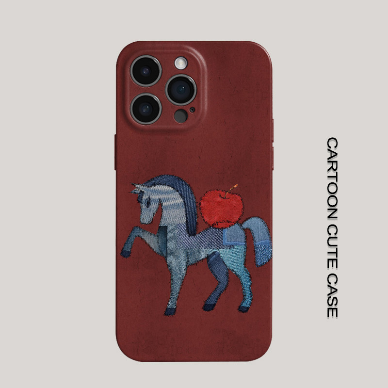 苹果iPhone17卡通马匹菲林硬壳手机保护套全包精孔可爱休闲风适用华为mate80promax苹果16/15/15/13女生小米9