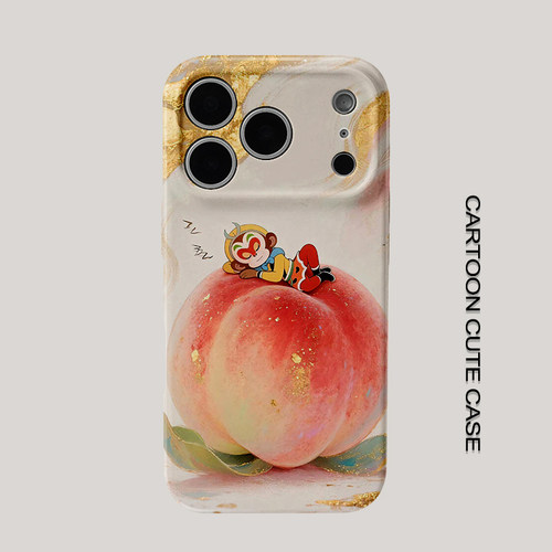 适用于iPhone17pro手机壳菲林壳猴子仙桃创意全包保护套华为mate80promax苹果15/16/13磨砂软壳小米15pro华为