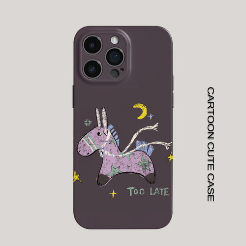 苹果iPhonePro卡通小马马年吉祥菲林硬壳全包手机保护套可爱童趣风适用华为mate80promax苹果16/15/15/13女生