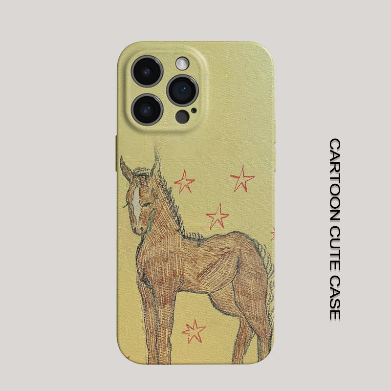 苹果iPhone卡通手绘小马菲林硬壳全包手机壳保护套马年适用华为mate80promax苹果16/15/15/13pro女生男生磨砂,3C数码配件,手机保护套/壳,淘宝优惠券,粉丝福利购,淘宝优惠卷