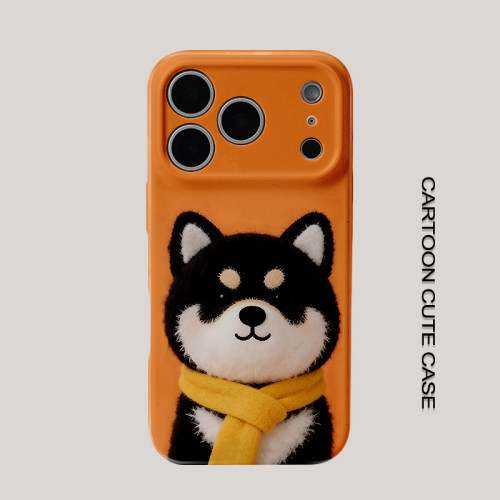 适用于iPhone17手机壳菲林壳可爱围巾小狗卡通保护套个性创意适用华为mate80promax苹果15/16/13磨砂软壳女生