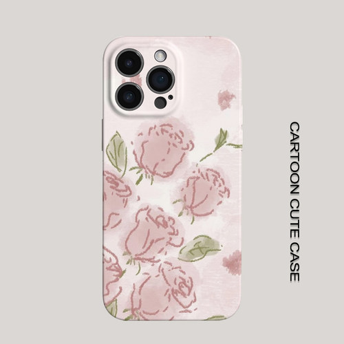适用iPhone17Promax保护套粉色玫瑰16promax手机壳15pro个性14plus女生12磨砂11高级16plus苹果13provivo一加