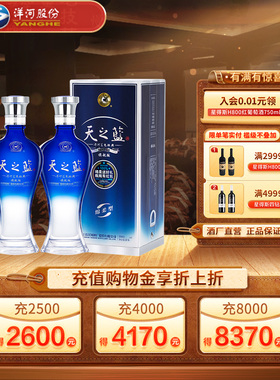 梦之蓝旗舰店 洋河蓝色经典天之蓝42度480ml*2白酒过节送礼