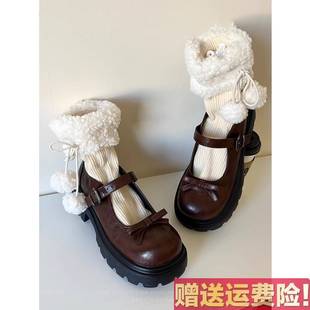 厚底玛丽珍鞋 皮面or绒面 公主们难以抉择 学院风浅 新 女春季