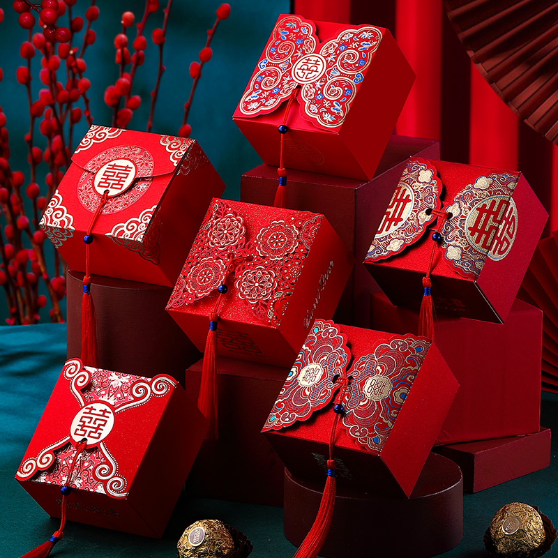 喜糖盒子结婚糖果礼盒装空盒婚礼喜糖袋2025新款高档婚庆喜盒