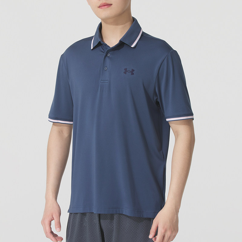 安德玛UA男装春季新款新款运动服POLO衫高尔夫休闲翻领短袖T恤