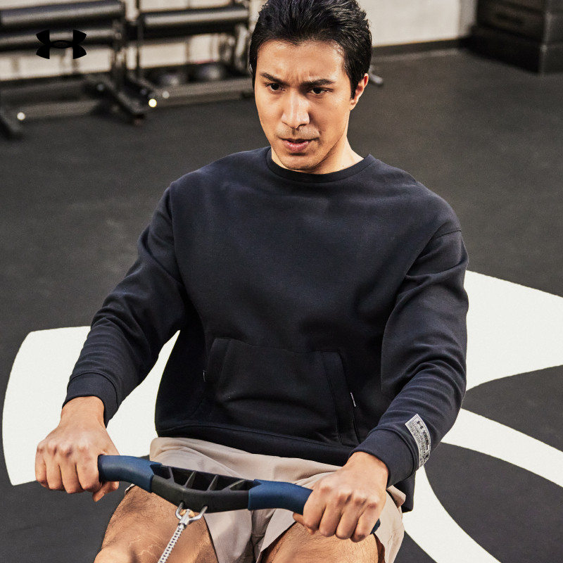 安德玛官方卫衣男装春季保暖柔软跑步健身训练休闲时尚套头衫