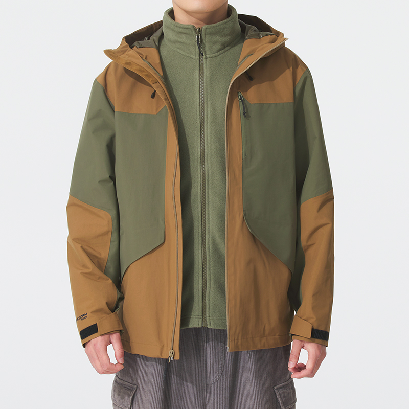 安德玛UA男装 秋冬季三合一夹克抓绒内胆保暖运动服时尚休闲防