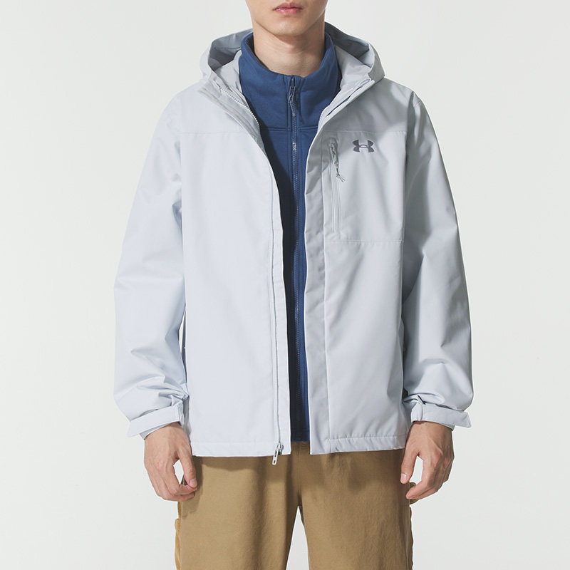 安德玛外套男装正品秋冬户外跑步登山三合一夹克1371585-023