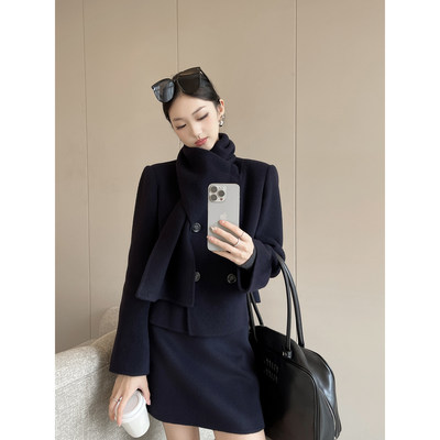 PINK藏青色高级感双面羊