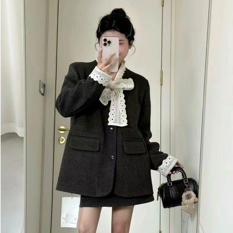 深冬季2026新款独特漂亮穿搭配一整套超火巨好看的西服两件套装女