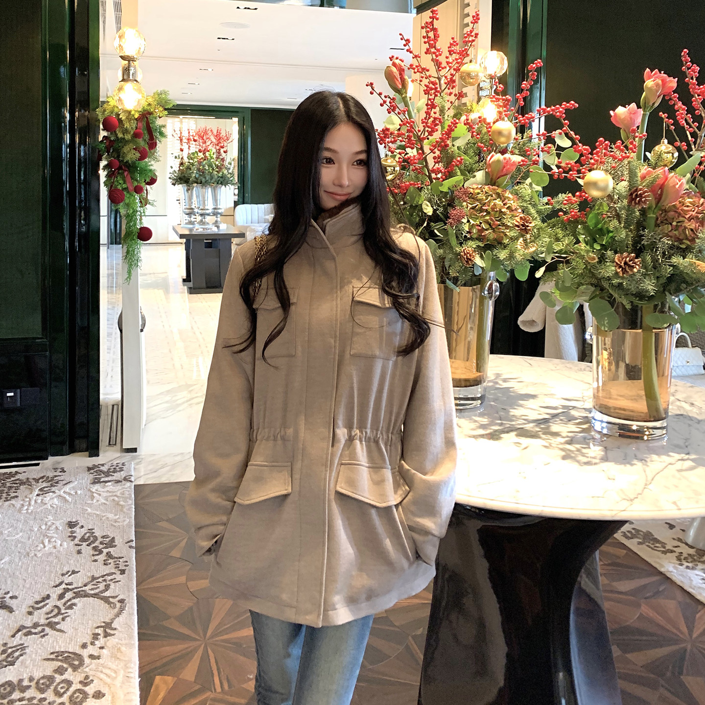 Boamarket 【典藏系列】lp traveller紫貂外套女保暖抽绳收腰夹克