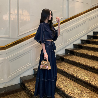 Boamarket气质女神牛仔套装女秋季休闲上衣半身裙两件套售完无补