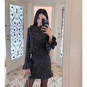 女秋季 新款 短款 Boamarket灰色套装 上衣外套半身裙两件套 售完无补