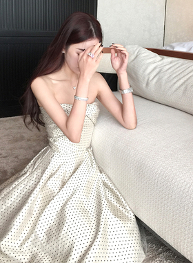 Boamarket 典藏系列 礼服工艺d10r抹胸连衣裙女夏季新款波点气质