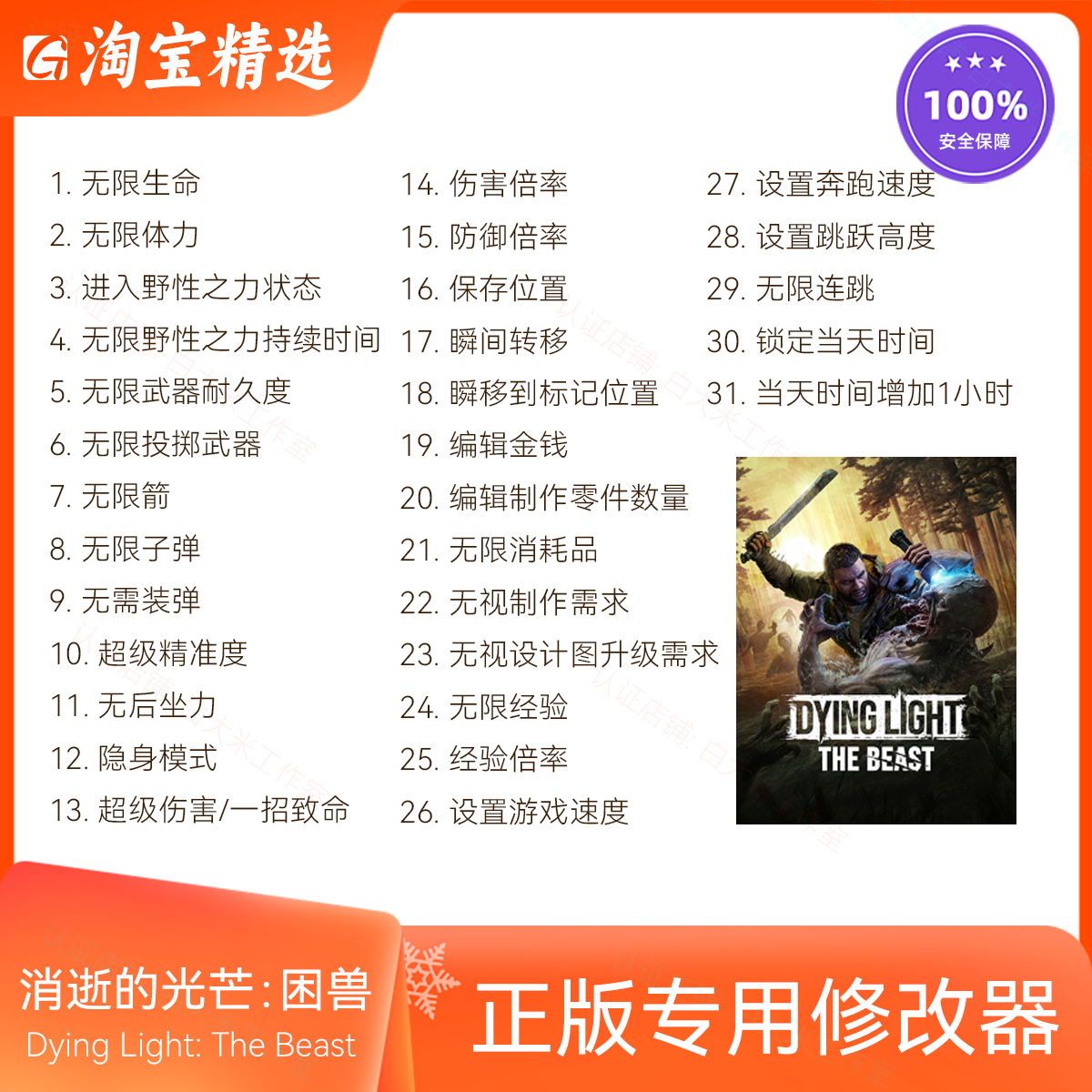 消逝的光芒：困兽 修改器 正版Steam游戏辅助