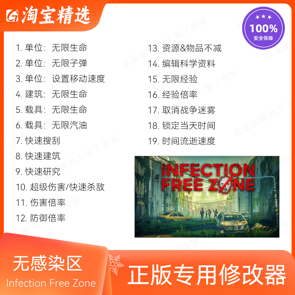 无感染区修改器Steam正版辅助Infection Free Zone工具不含游戏-封面