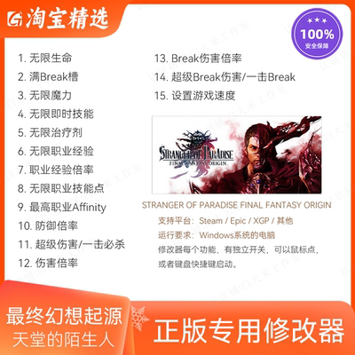 最终幻想起源 天堂的陌生人 修改器 Steam游戏辅助 Epic / PC XGP