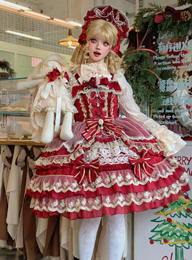 【宝石之冕】韩菇凉~原创设计Lolita洋装doll感jsk吊带连衣裙夏季