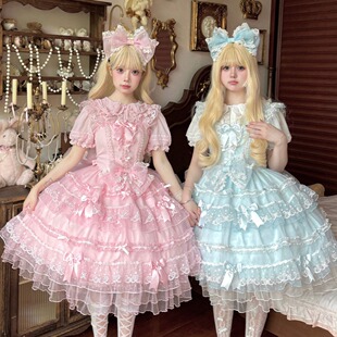 【芙蝶心】韩菇凉~原创设计Lolita洋装甜美花嫁jsk吊带连衣裙夏季