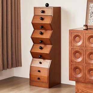 法式中古风白蜡木家具五斗柜客厅沙发复古小立柜设计师卧室储物柜