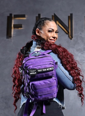 wolf狼头健身运动mini战术包户外徒步防泼水双肩包魔术贴小背包女