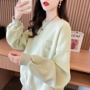 加绒加厚小个子学生可爱百搭上衣外套 女装 卫衣女秋冬韩版 宽松大码