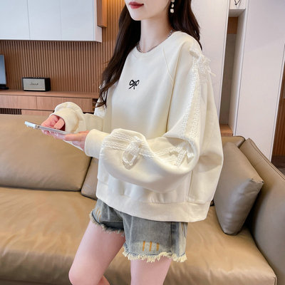 设计感小众高级感蝴蝶结卫衣女秋