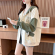 韩版 宽松大码 薄款 小个子连帽卫衣女春秋季 百搭撞色棒球服开衫 外套