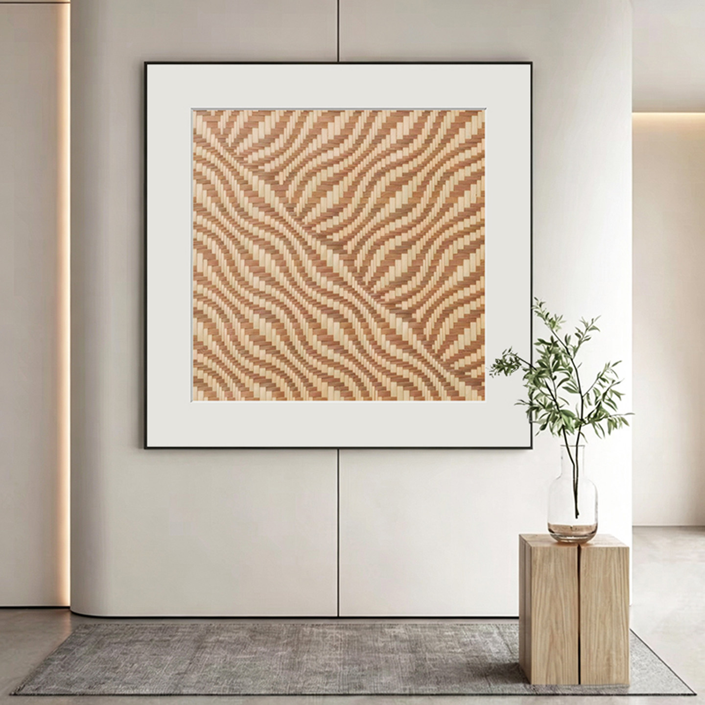 现代简约客餐厅装饰画新款砂岩肌理画酒店玄关挂画极简背景墙壁画
