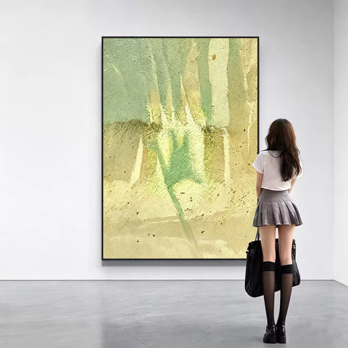 现代抽象挂画砂岩肌理奶油风客厅装饰画酒店极简轻奢玄关挂画壁画