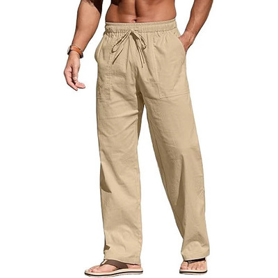Solid color drawstring casual pants for men纯色抽绳休闲长裤