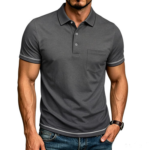 Men's collar plus size short sleeved top男士翻领大码短袖上衣