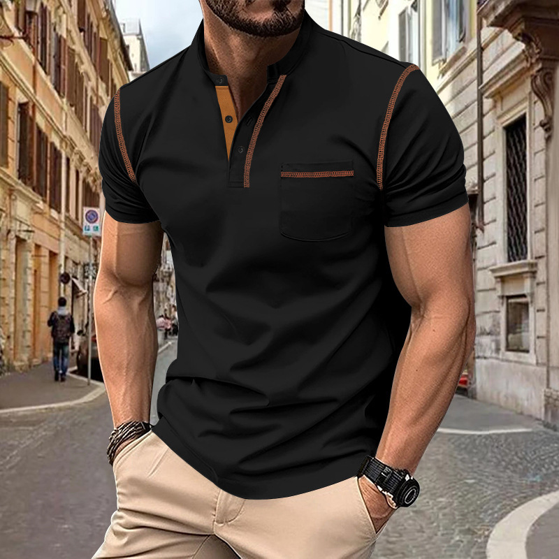 Short sleeved polo shirt casual top  男士短袖休闲纽扣polo衫
