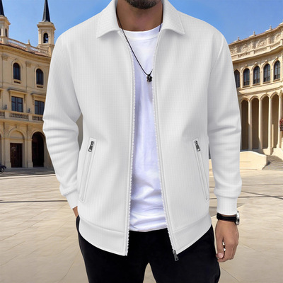 Men's collar casual long sleeved jacket男式翻领休闲长袖夹克