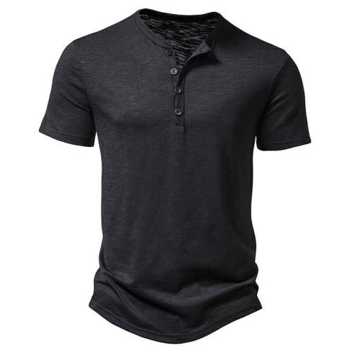 拼色系扣短袖上衣Color blocked button up short sleeved top