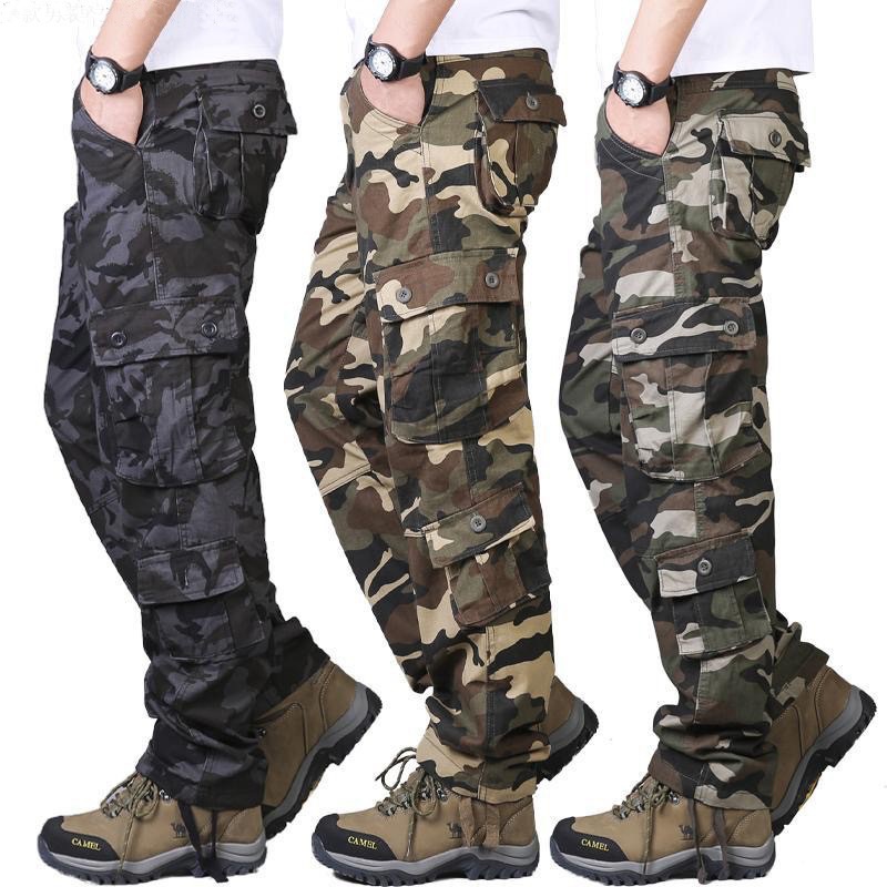Camouflage straight-cut casual pants 男士迷彩直筒休闲工装裤