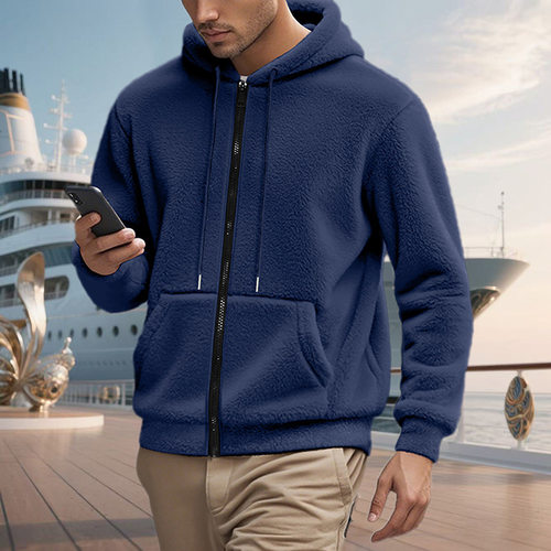 Hooded drawstring casual jacket for men连帽抽绳休闲外套男