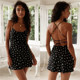 summer sexy women backless lace dress 露背系带连衣短裙女