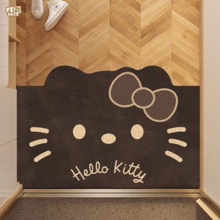 复古凯蒂猫入户门地垫丝圈脚垫耐脏防滑门垫进门家用防滑玄关地毯