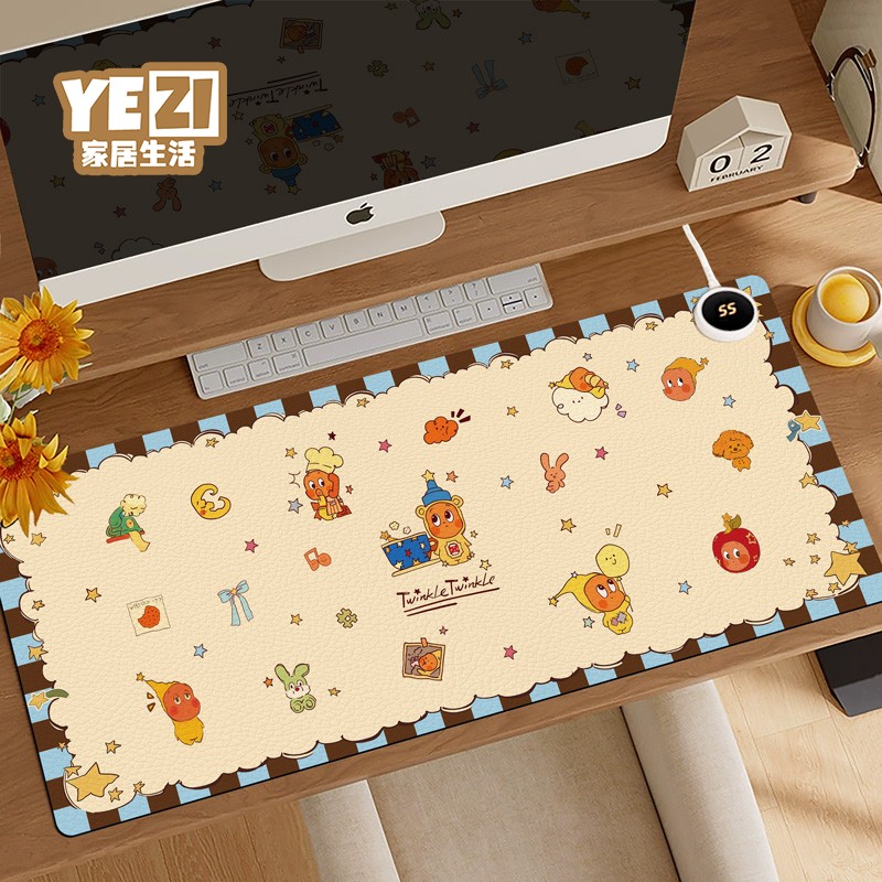 星星人加热鼠标垫书桌暖手神器