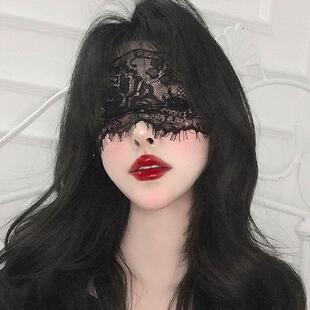 朦胧眼罩杀 禁欲系黑蕾丝眼罩性感镂空COS面纱面具配件情侣