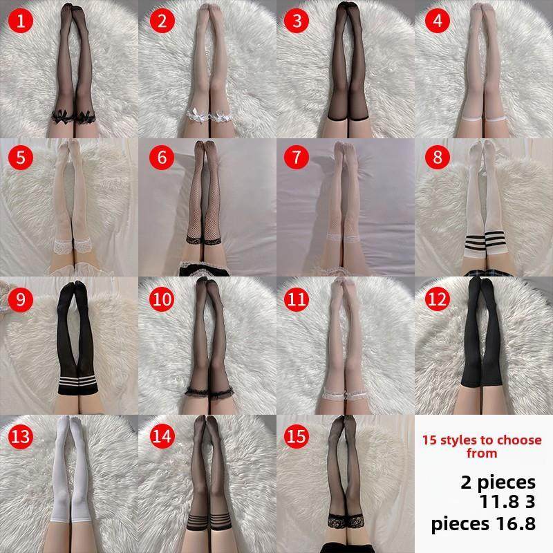 采购产品黑色长袜，女性化的白色细丝过膝短袜，半切纯色蕾丝渔网,女士内衣/男士内衣/家居服,长筒袜,淘宝优惠券,粉丝福利购,淘宝优惠卷