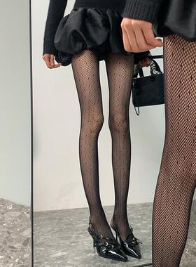 LuckSocks|早春黑色系高级感御姐风满天星镂空显瘦内搭裤袜