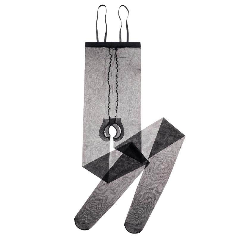 丝袜 居家吊带抹胸油亮珠光超薄性感趣连身袜连体衣袜