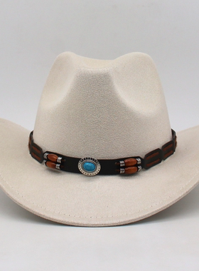 英伦风西部牛仔帽热卖民族风藏族礼帽草原骑行度假遮阳防晒帽